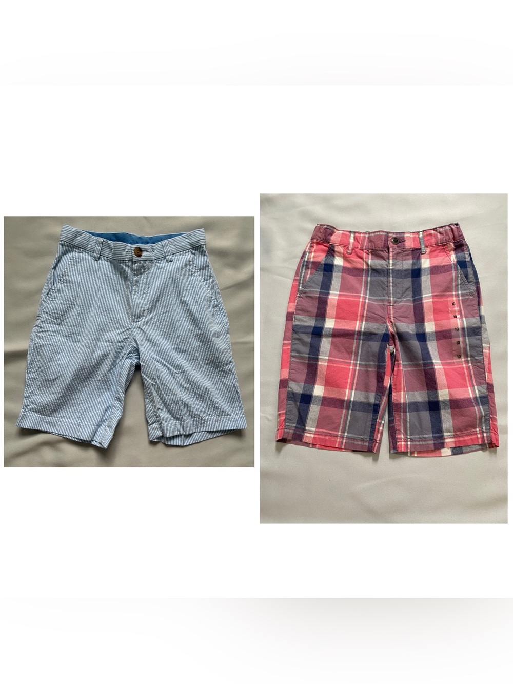 Lot Of 2 Shorts Boys 10 Vineyard Vines, Children’s Place Plaid, Stripes